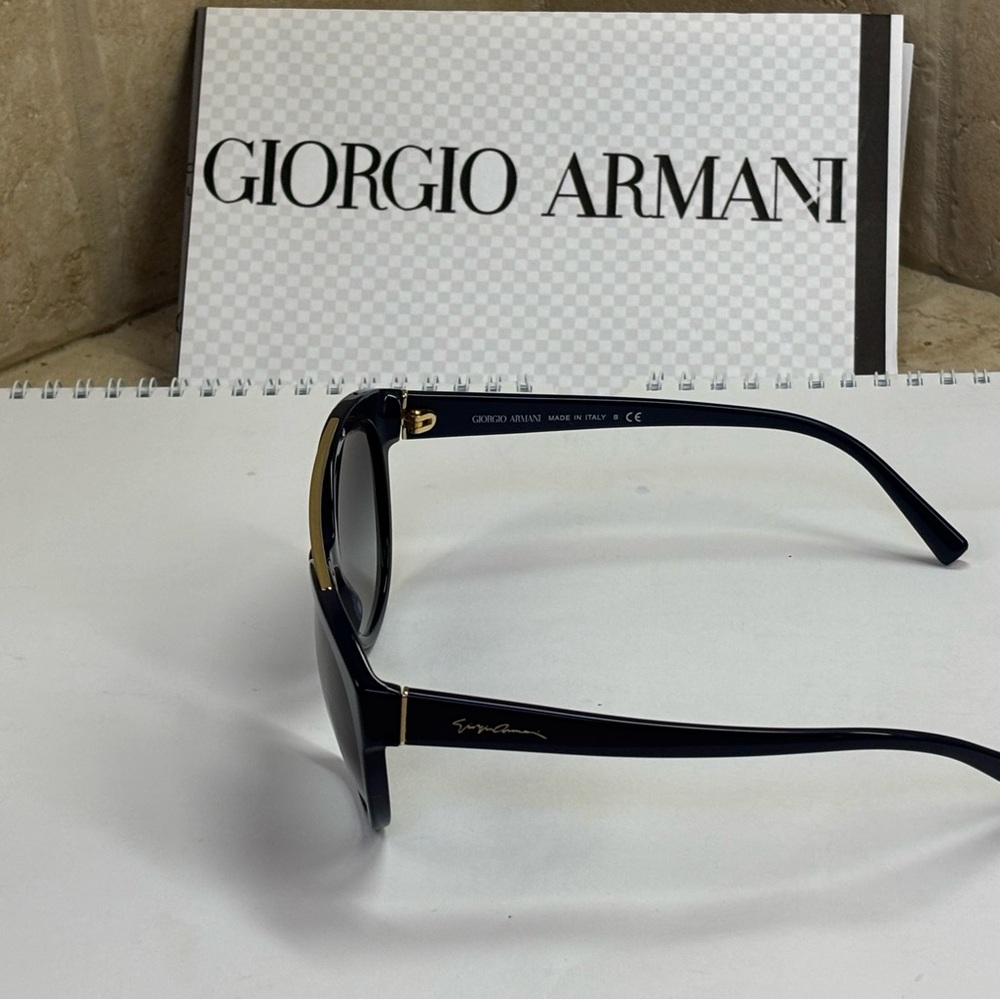 New Giorgio Armani 8086 5543/8G Double Bar Dark Blue Sunglasses. Unisex - Picture 7 of 15